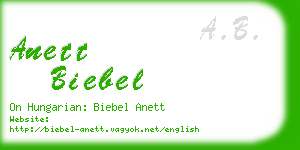 anett biebel business card